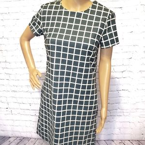Joe Fresh Checkered Green and White Midi Dress
